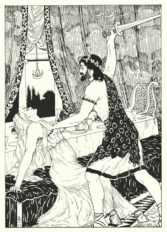 Prawdziwa historia Lucjana: Lucjan i kobieta na oślich nogach (rycina) autorstwa Alfred Payne Garnett