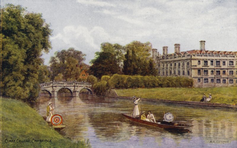 Cambridge: Clare College (kolor lito) autorstwa Alfred Robert Quinton
