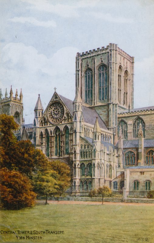 Central Tower i South Transept, York Minster autorstwa Alfred Robert Quinton