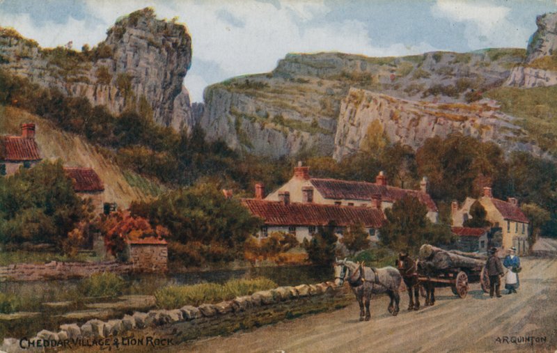 Wioska Cheddar i Lwia Skała autorstwa Alfred Robert Quinton