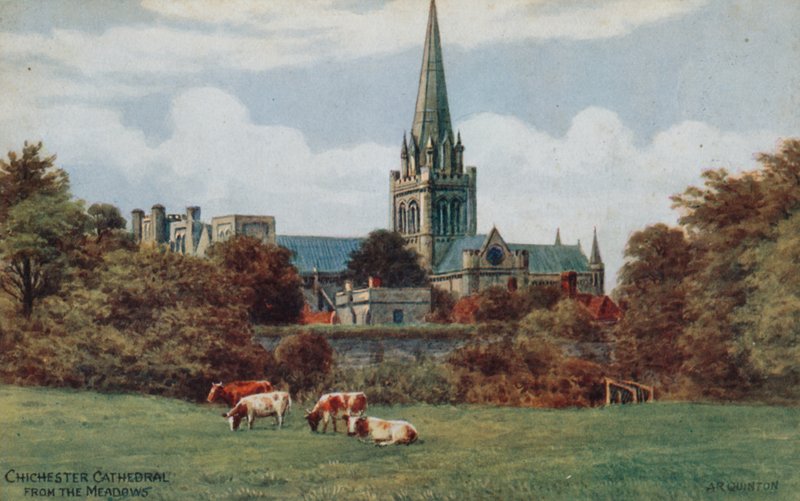 Chichester, Katedra, z Łąk autorstwa Alfred Robert Quinton