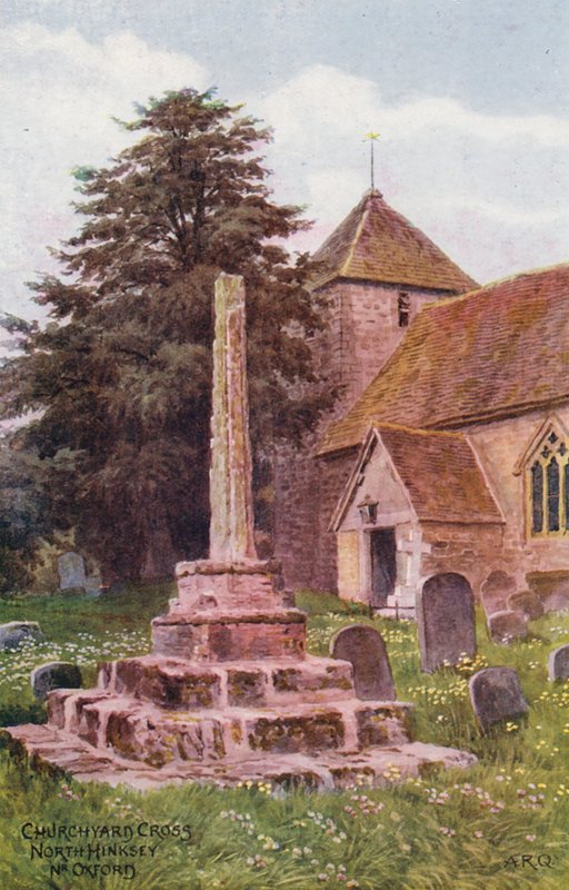 Churchyard Cross, North Hinksey (kolorowa litografia) autorstwa Alfred Robert Quinton