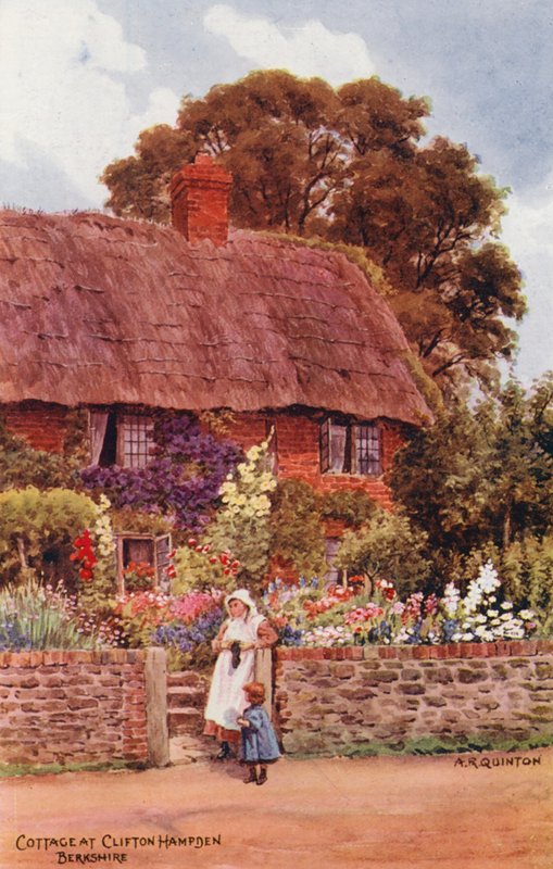 Domek w Clifton Hampden (kolorowa litografia) autorstwa Alfred Robert Quinton