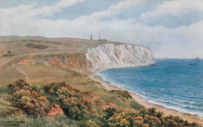 Culver Cliffs, Sandown (kolorowa litografia) autorstwa Alfred Robert Quinton