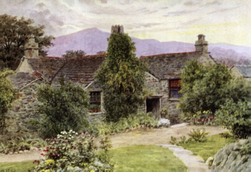 Dove Cottage, Grasmere (kolor lito) autorstwa Alfred Robert Quinton