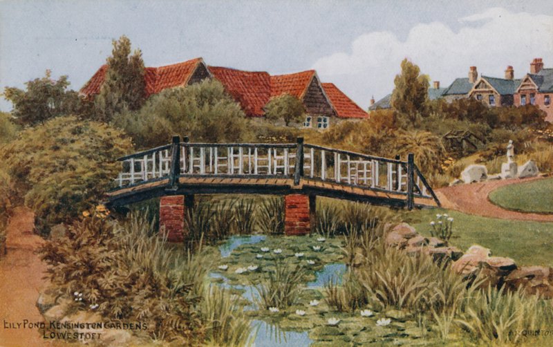 Staw Eily, Ogrody Kensington; Lowestoft autorstwa Alfred Robert Quinton