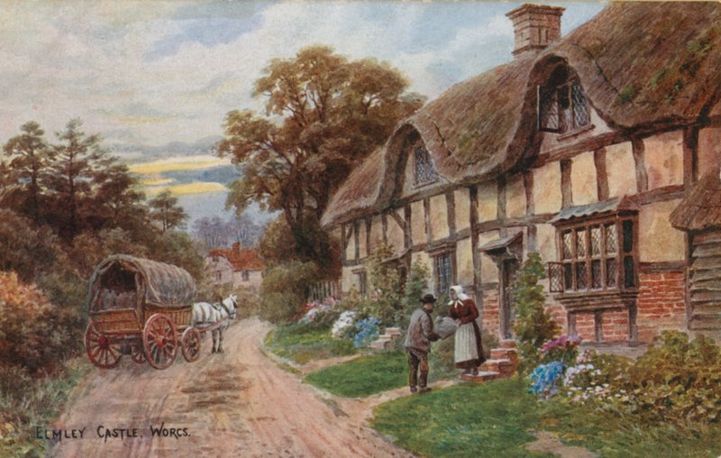 Zamek Elmley, Worcestershire autorstwa Alfred Robert Quinton