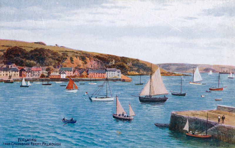 Spłukiwanie z promu Greenbank w Falmouth autorstwa Alfred Robert Quinton