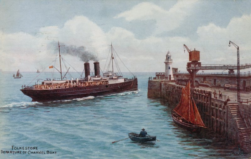 Folkestone, Wypłynięcie Kanału La Manche autorstwa Alfred Robert Quinton