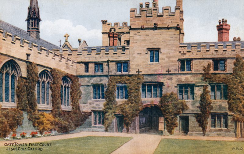 Gate Tower, pierwszy sąd, Jesus College, Oxford autorstwa Alfred Robert Quinton