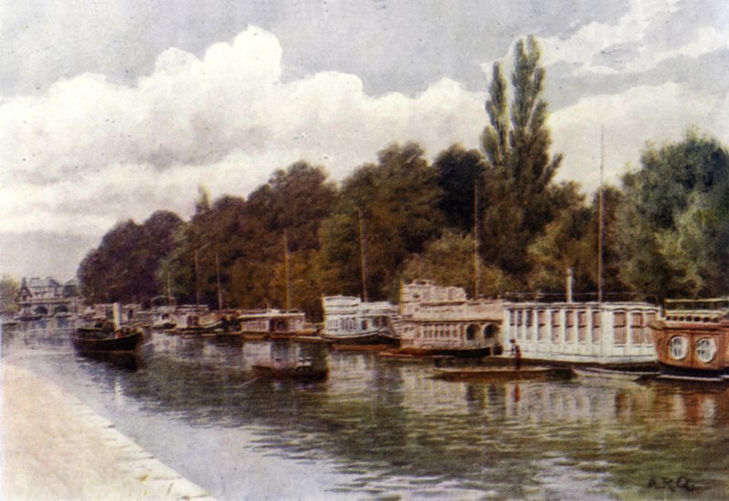 House Boats w Folly Bridge w Oksfordzie autorstwa Alfred Robert Quinton