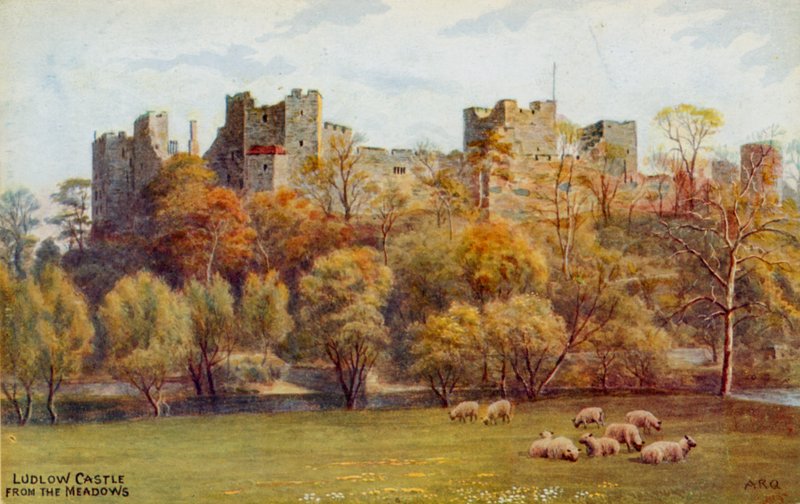 Zamek Ludlow od strony łąk autorstwa Alfred Robert Quinton