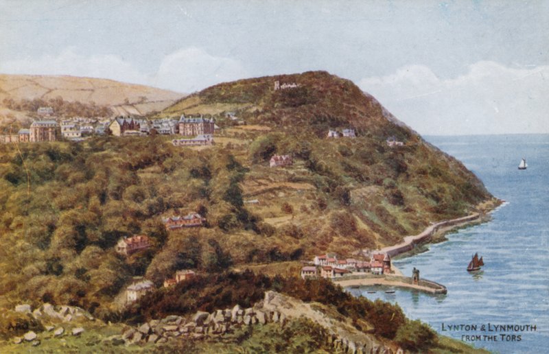 Lynton i Lynmouth z Tors autorstwa Alfred Robert Quinton