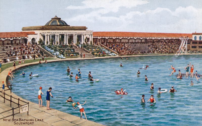 Nowe Morskie Jezioro Kąpielowe, Southport autorstwa Alfred Robert Quinton