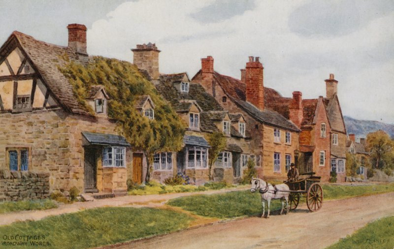 Old Cottages, Broadway, Worcs autorstwa Alfred Robert Quinton