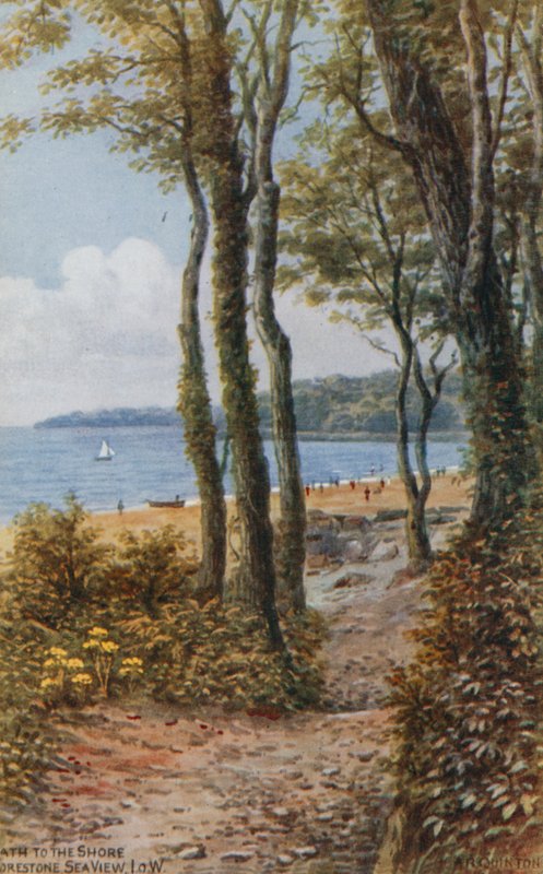 Ścieżka do brzegu, widok na morze, wyspa Wight autorstwa Alfred Robert Quinton