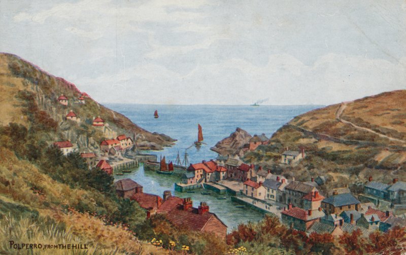 Polperro ze wzgórza (kolor lito) autorstwa Alfred Robert Quinton