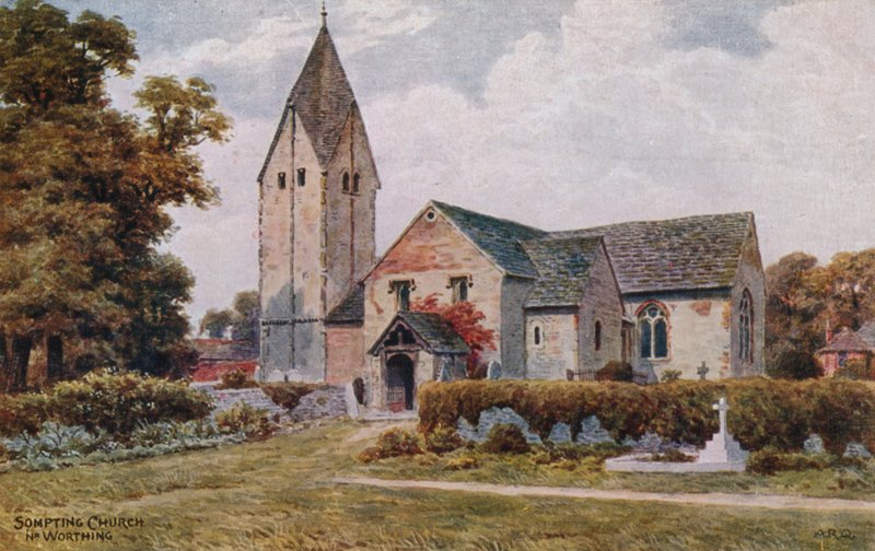 Kościół w Sompting koło Worthing autorstwa Alfred Robert Quinton