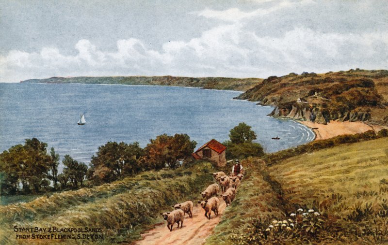 Start Bay and Blackpool Sands, ze Stoke Fleming, S Devon autorstwa Alfred Robert Quinton