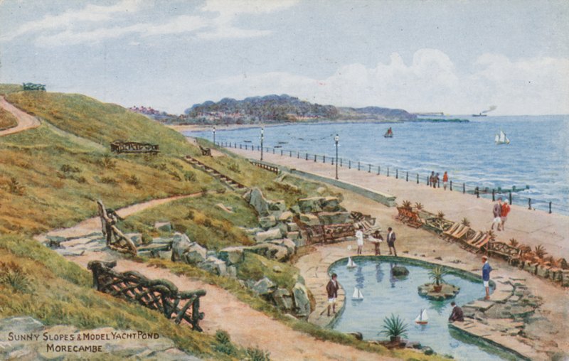 Słoneczne stoki i model stawu jachtowego, Morecambe autorstwa Alfred Robert Quinton