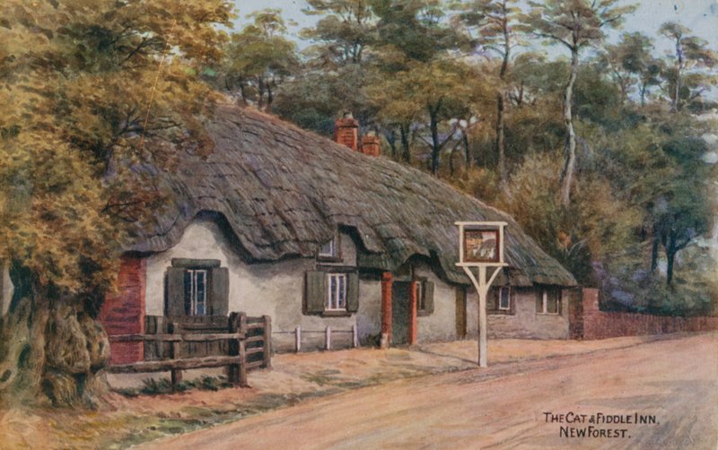 Zajazd „Kot i skrzypce”, New Forest autorstwa Alfred Robert Quinton