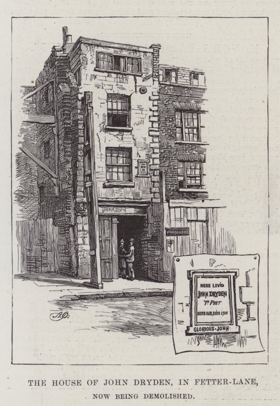 Dom Johna Drydena w Fetter-Lane, obecnie rozbierany autorstwa Alfred Robert Quinton