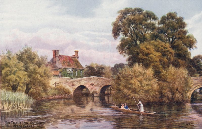 The Trout Inn, Godstow (kolorowa litografia) autorstwa Alfred Robert Quinton