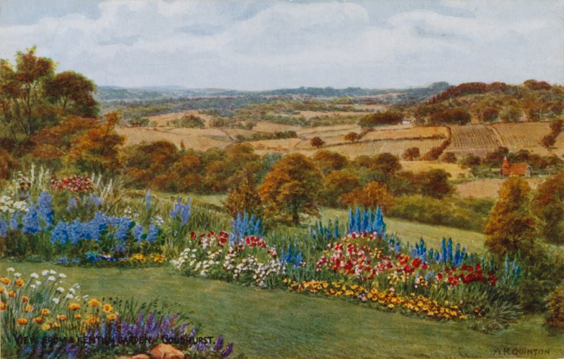 Widok z ogrodu kentyzmu, Goudhurst autorstwa Alfred Robert Quinton