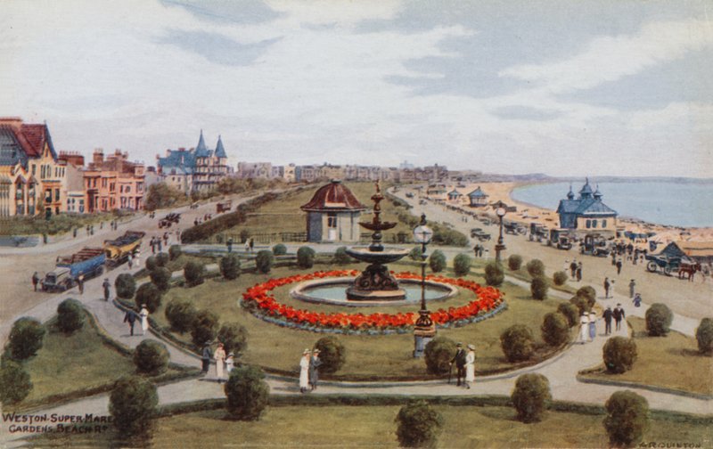 Weston-Super-Mare, ogrody, plaża R autorstwa Alfred Robert Quinton