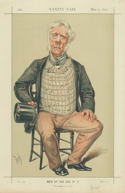 Admirał Rous, Prosty jak trzcina, 7 maja 1870, komiks Vanity Fair autorstwa Alfred Thompson