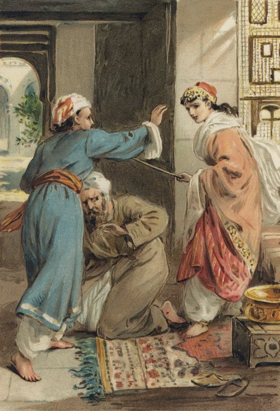 Arabian Nights: Historia księcia Amgiada i księcia Assada autorstwa Alfred W. Cooper