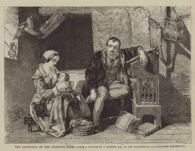 Wynalezienie krosna do pończoch autorstwa Alfred W. after Elmore