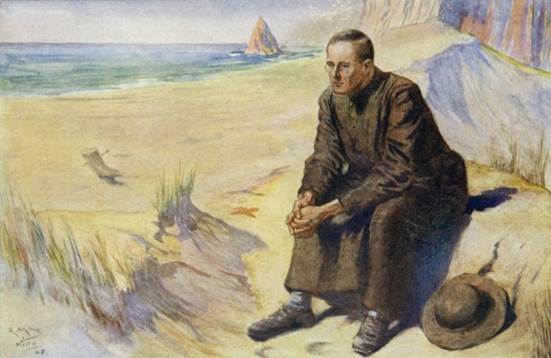 Ojciec Damien, belgijski misjonarz katolicki, w misji do kolonii trędowatych na Molokai na Hawajach, 1873-1889 autorstwa Alfred Wallis Mills