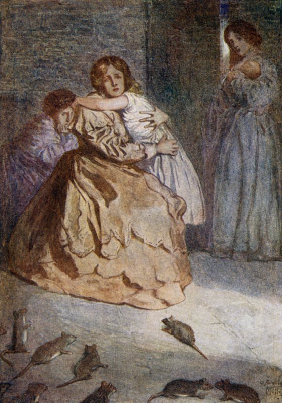 Plaga szczurów podczas oblężenia Lucknow, bunt indyjski, 1857 autorstwa Alfred Wallis Mills