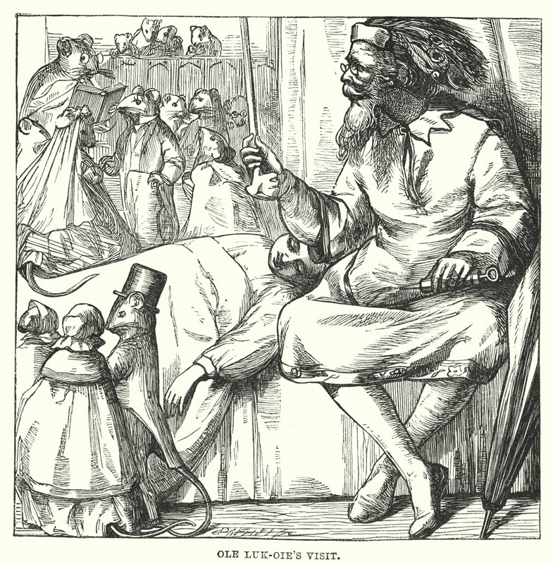 Hans Christian Andersen: Ole Luk Oie (litografia) autorstwa Alfred Walter (after) Bayes