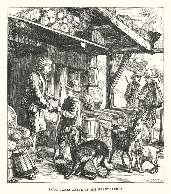 Hans Christian Andersen: Lodowa panna (litografia) autorstwa Alfred Walter (after) Bayes