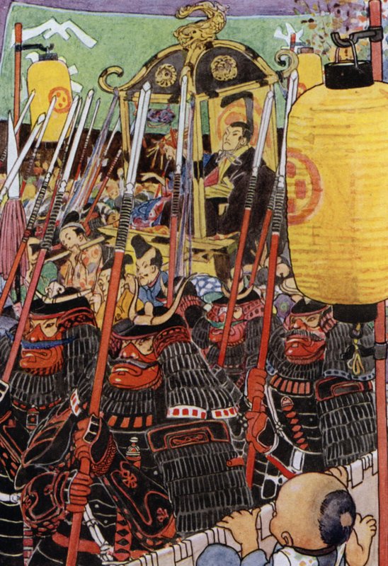 Ilustracja do The Story of The Mikado (litografia kolorowa) autorstwa Alice Bolingbroke (after) Woodward