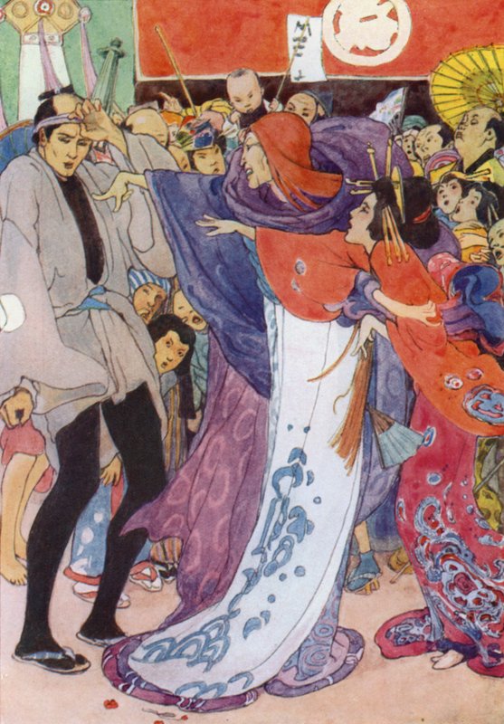 Ilustracja do The Story of The Mikado (litografia kolorowa) autorstwa Alice Bolingbroke (after) Woodward