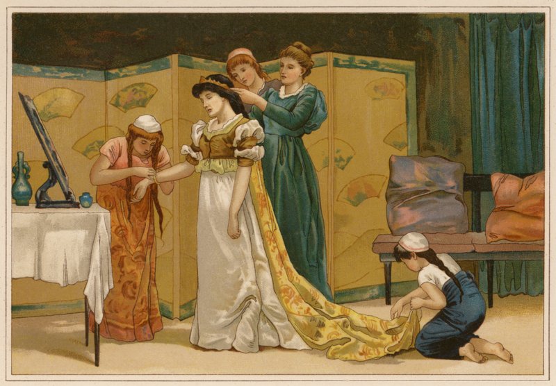 Białe łabędzie (chromolitho) autorstwa Alice Havers