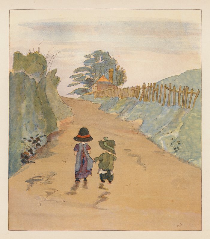 Cygańskie dzieci (kolorowa litografia) autorstwa Alice Maud Beddington