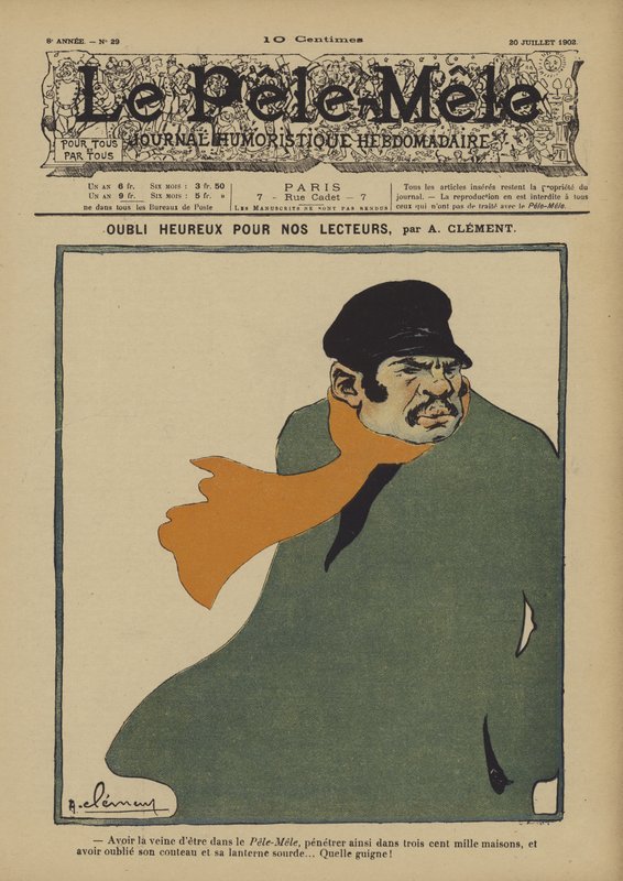 Szczęśliwego zapomnienia dla naszych czytelników. Ilustracja do Le Pele-Mele, 1902 autorstwa Aline Clement