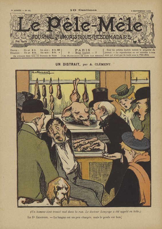 Rozkojarzony. Ilustracja do Le Pele-Mele, 1902 autorstwa Aline Clement