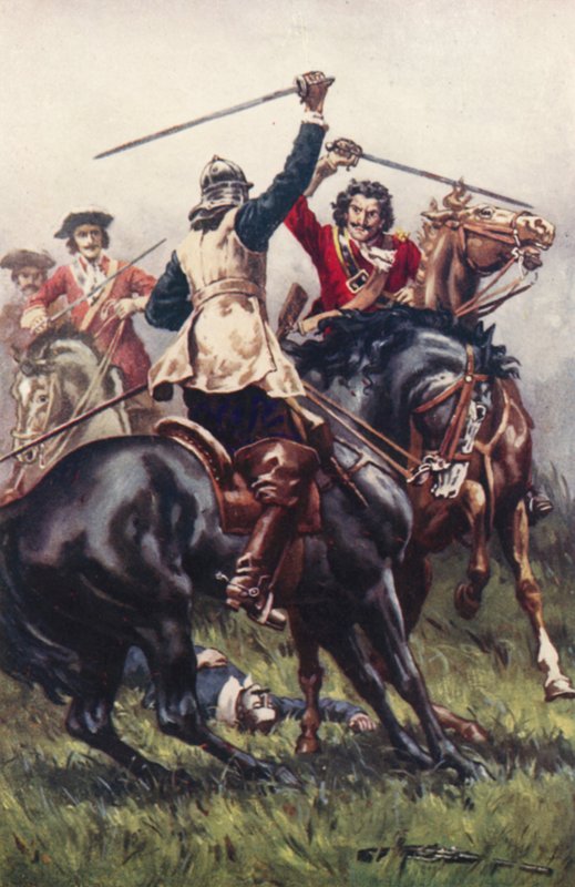 Walcz między Ironside a Cavalierem (kolor lito) autorstwa Allan (after) Stewart