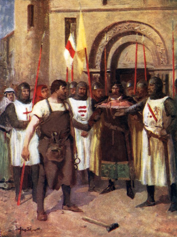 Hubert de Burgh i kowal (kolor lito) autorstwa Allan (after) Stewart