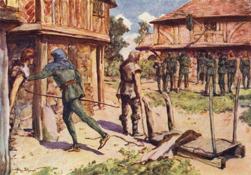 Robin Hood i jego Merry Men: Jak Robin Hood stał się banitą (kolor lito) autorstwa Allan (after) Stewart