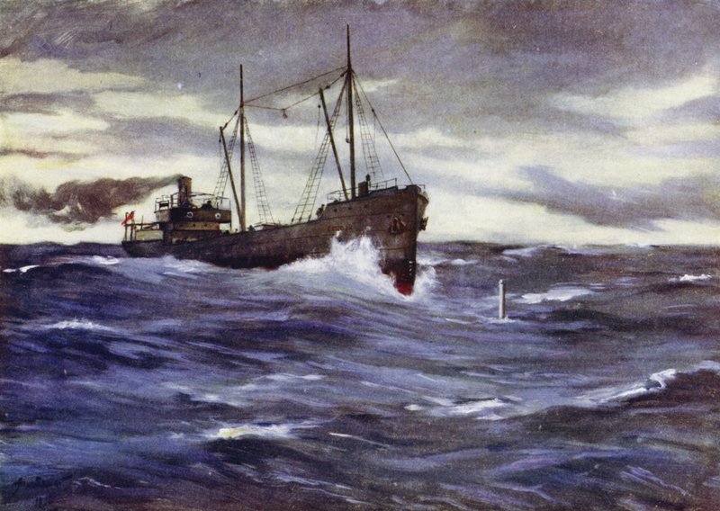 Collier Thordis ma zamiar staranować niemiecką łódź podwodną autorstwa Allan (after) Stewart