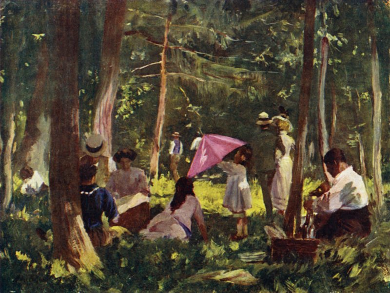 Paryż: A Corner in the Bois (kolor lito) autorstwa Allan Stewart