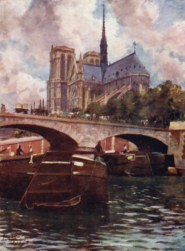 Paryż: Katedra Notre Dame (kolor lito) autorstwa Allan Stewart