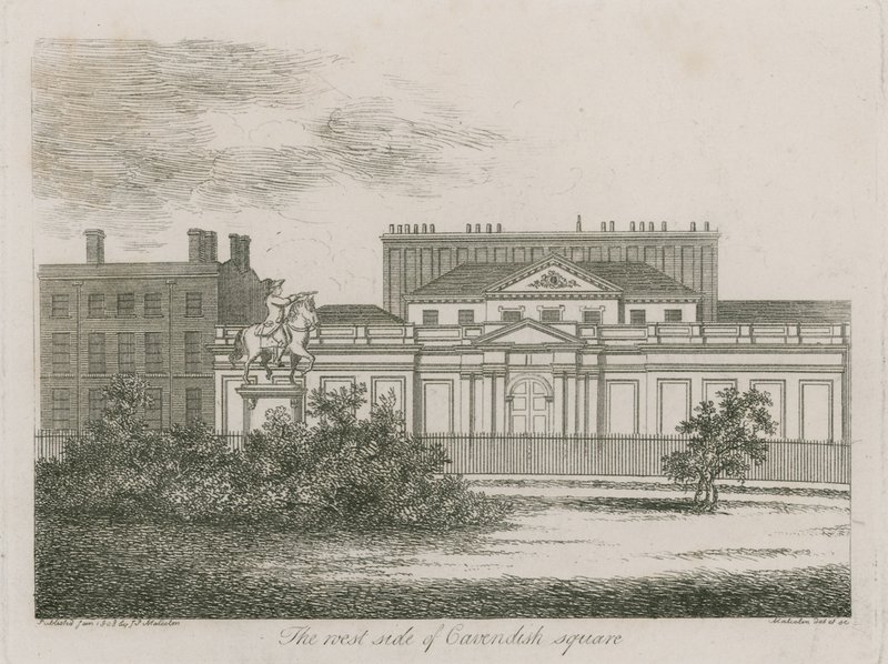 Zachodnia strona Cavendish Square, Londyn autorstwa Alois Schonn