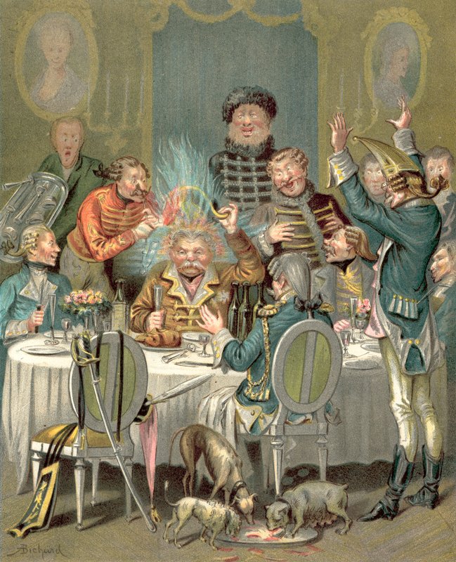 Przygody Barona Munchausena (chromolitho) autorstwa Alphonse Adolphe Bichard